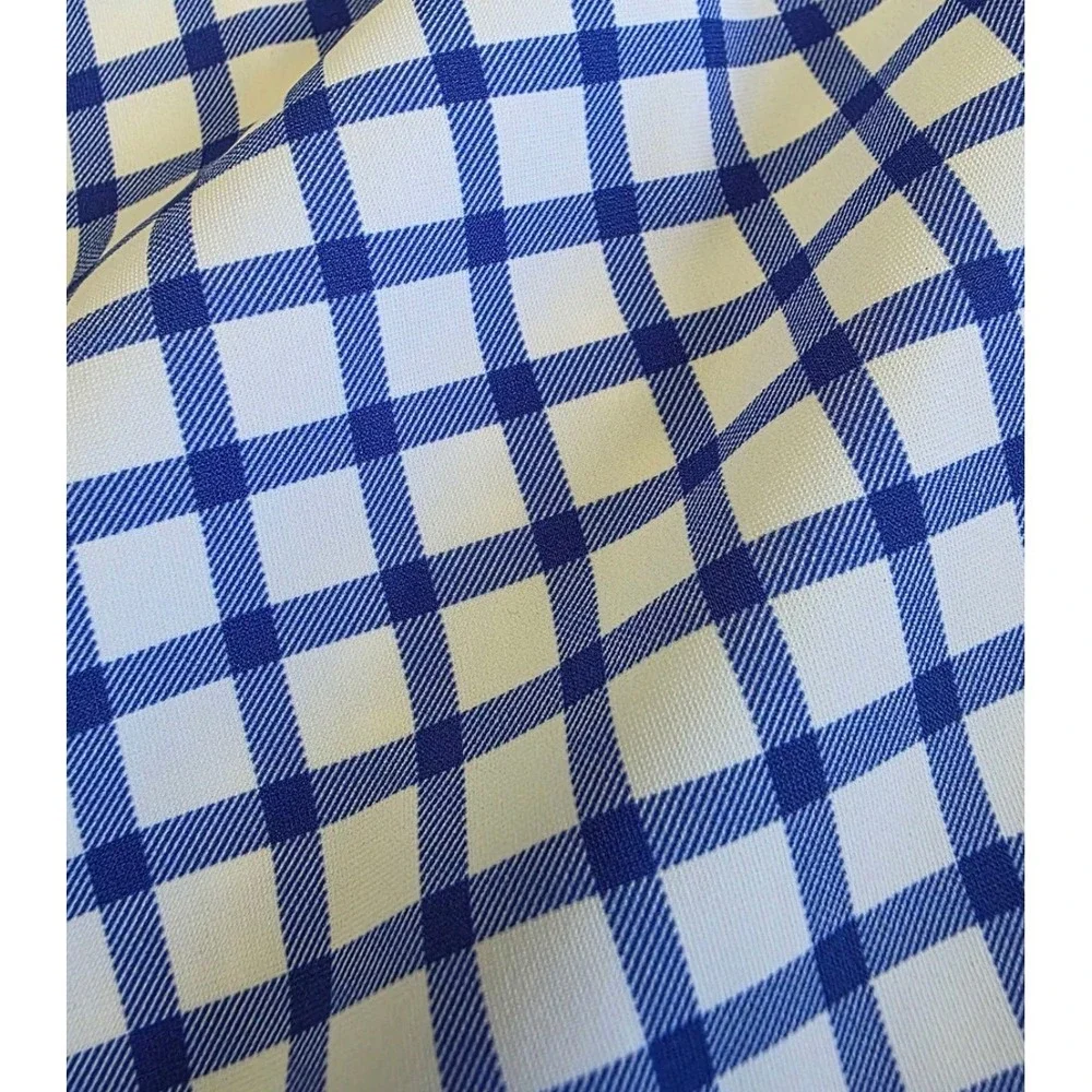 Collars & Co Mens Size 3XL Apex Performance Dress Shirt Blue‎ Grid Check New